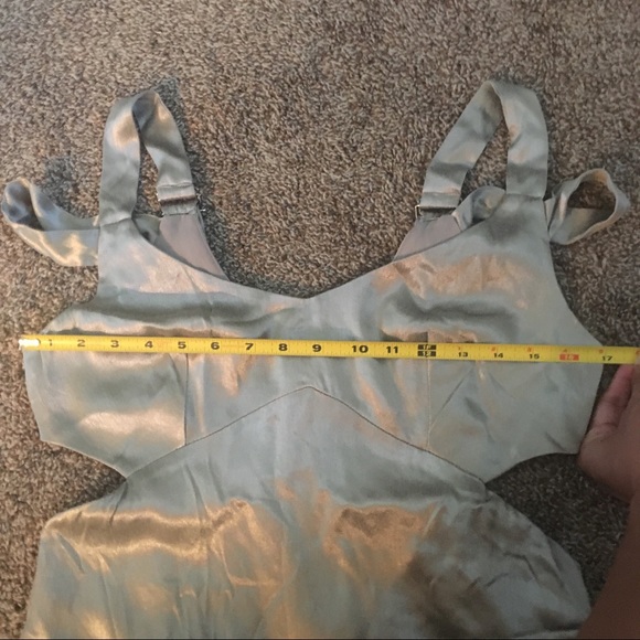 Topshop Gold Satin Midi Dress cutout petite NWOT - Picture 7 of 8